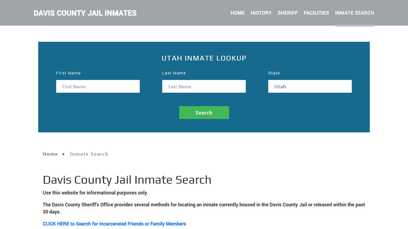 Davis County, UT Detainee Lookup